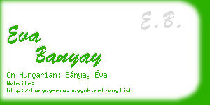 eva banyay business card
